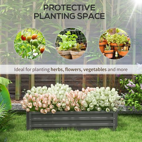 Elevated Garden Bed - Steel Planter Box for Thriving Flowers