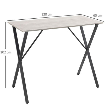 120cm Rectangular Breakfast Bar Table for 4 People - Sturdy Steel Legs in Elegant White Finish