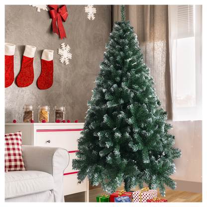 6ft White PVC Christmas Tree with Iron Legs - 650 Branches for Festive Cheer