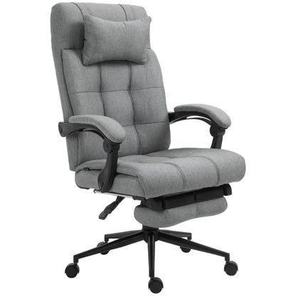 Light Grey Adjustable Height Ergonomic Office Chair with Rolling Swivel and Armrests