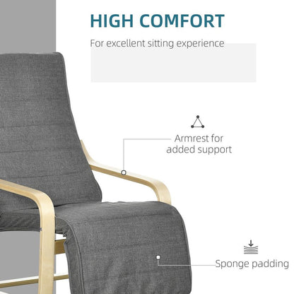 Dark Grey Adjustable Lounge Chair Recliner with Comfortable Footrest for Home