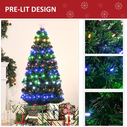 5FT Pre-Lit Artificial Christmas Tree with Lights, Star Topper, and Metal Base