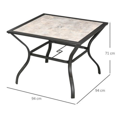 Versatile Garden Dining Table with Umbrella Hole for 4 – Ideal for Outdoor Fun!