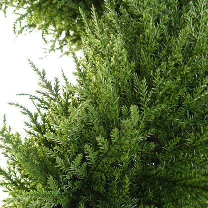 120cm Pair of Spiral Cypress Trees - Elegant Artificial Topiary Set