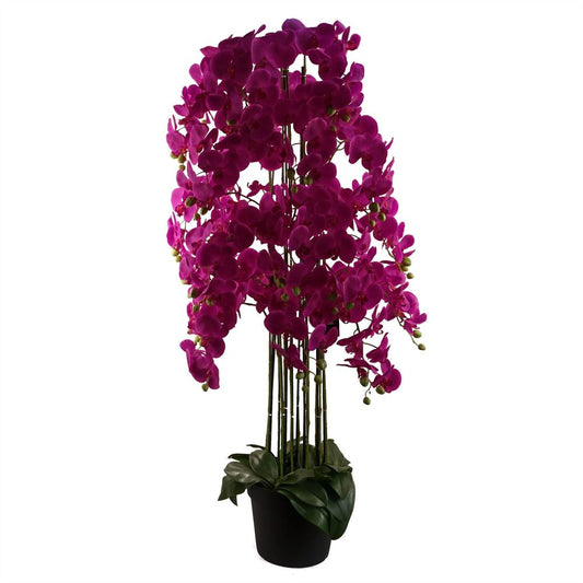 150cm Giant Purple Artificial Orchid Plant - 189 Real Touch Flowers