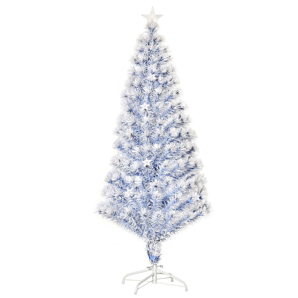 5ft Artificial Fibre Christmas Tree with 21 LEDs - Easy Store - White/Blue