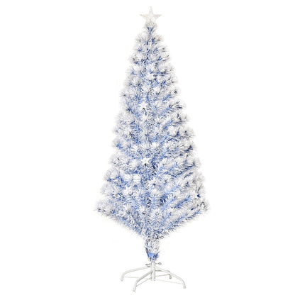 5ft Artificial Fibre Christmas Tree with 21 LEDs - Easy Store - White/Blue