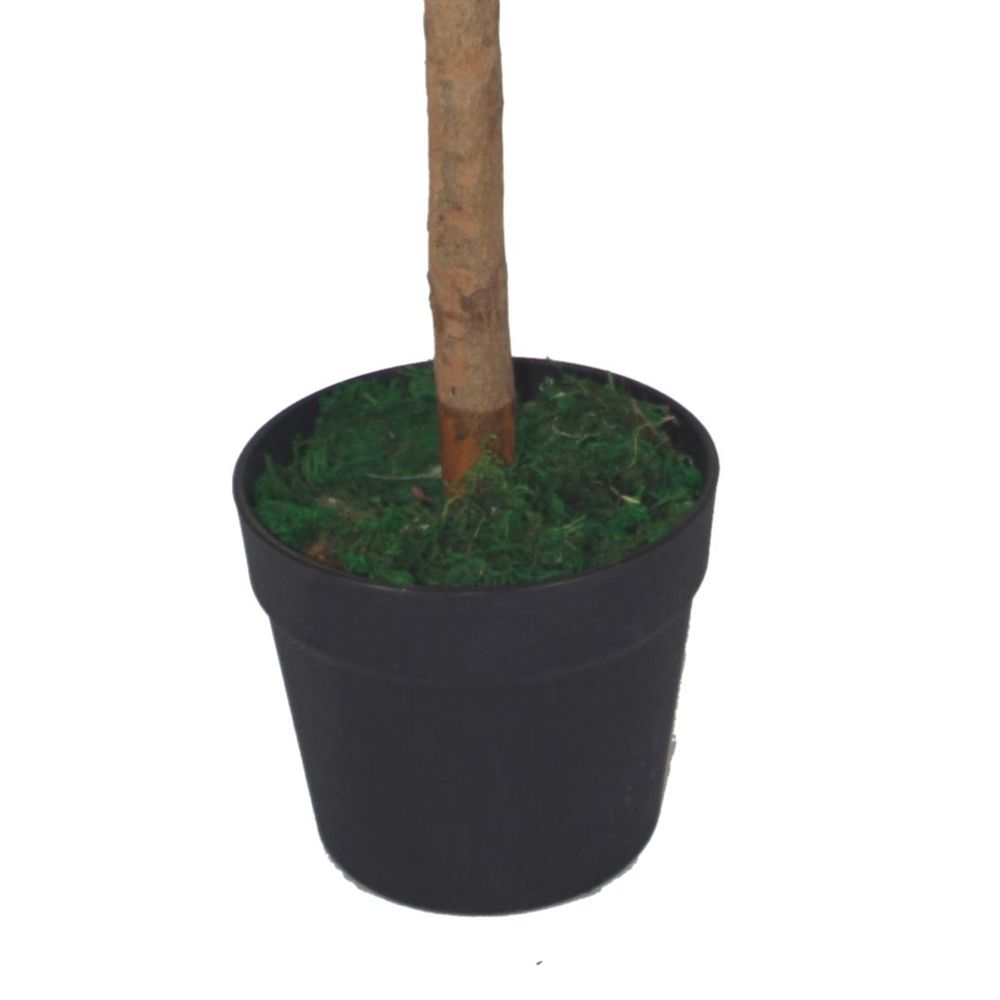 Pair of 90cm Artificial Topiary Bay Laurel Ball Trees with Plain Stem for Decor